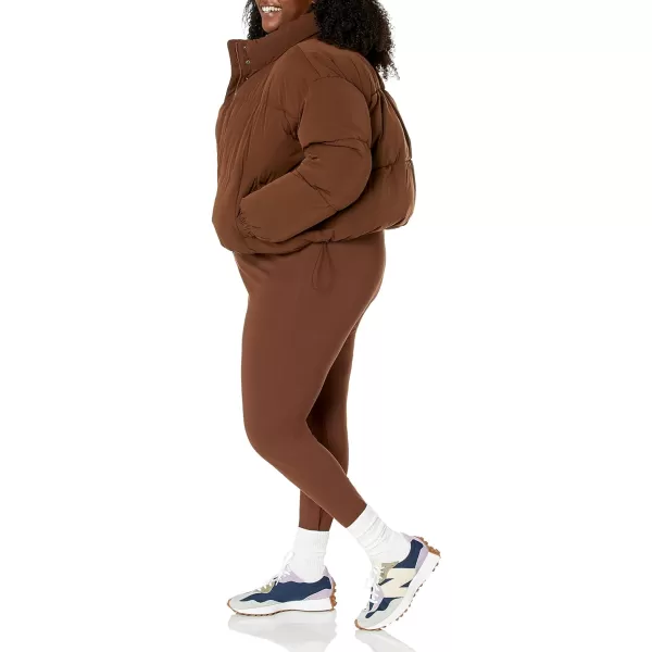 Amazon Essentials Womens Crop Puffer Jacket Available in Plus SizeDeep Brown