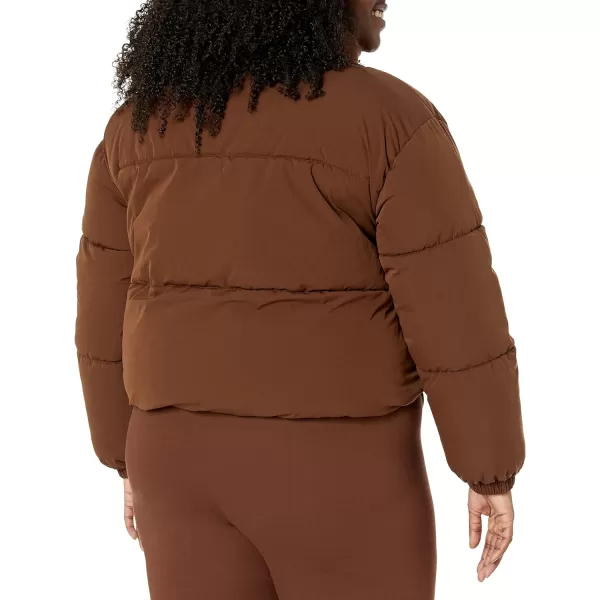 Amazon Essentials Womens Crop Puffer Jacket Available in Plus SizeDeep Brown
