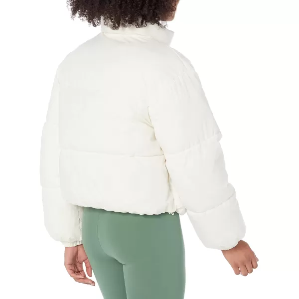 Amazon Essentials Womens Crop Puffer Jacket Available in Plus SizeEggshell White