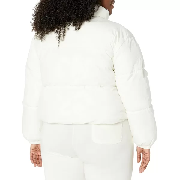 Amazon Essentials Womens Crop Puffer Jacket Available in Plus SizeEggshell White