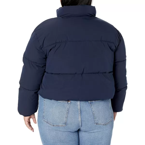 Amazon Essentials Womens Crop Puffer Jacket Available in Plus SizeNavy