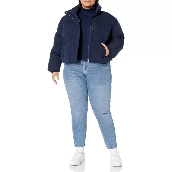 Amazon Essentials Womens Crop Puffer Jacket Available in Plus SizeNavy