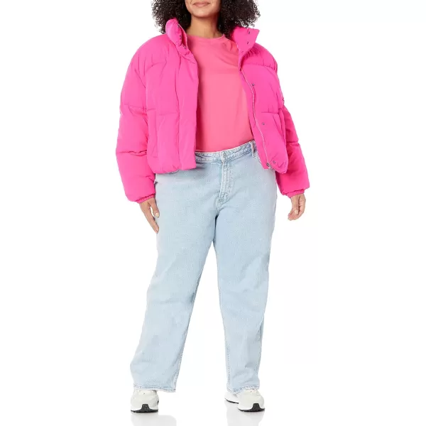 Amazon Essentials Womens Crop Puffer Jacket Available in Plus SizeNeon Pink