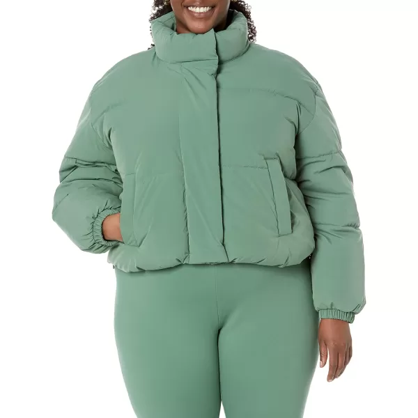 Amazon Essentials Womens Crop Puffer Jacket Available in Plus SizeSage Green