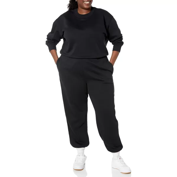 Amazon Essentials Womens Cropped Drop Shoulder Sweatshirt Available in Plus SizeBlack