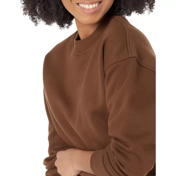 Amazon Essentials Womens Cropped Drop Shoulder Sweatshirt Available in Plus SizeDeep Brown