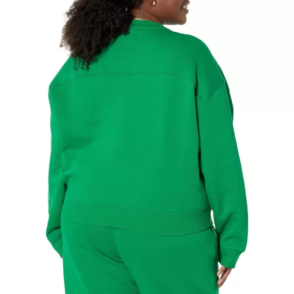 Amazon Essentials Womens Cropped Drop Shoulder Sweatshirt Available in Plus SizeGreen