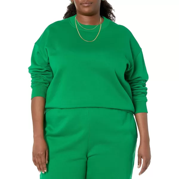 Amazon Essentials Womens Cropped Drop Shoulder Sweatshirt Available in Plus SizeGreen