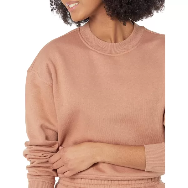 Amazon Essentials Womens Cropped Drop Shoulder Sweatshirt Available in Plus SizeLight Brown