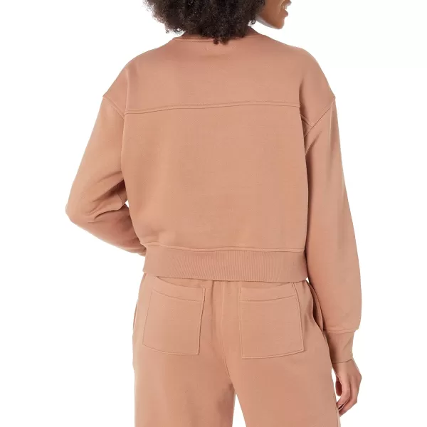 Amazon Essentials Womens Cropped Drop Shoulder Sweatshirt Available in Plus SizeLight Brown