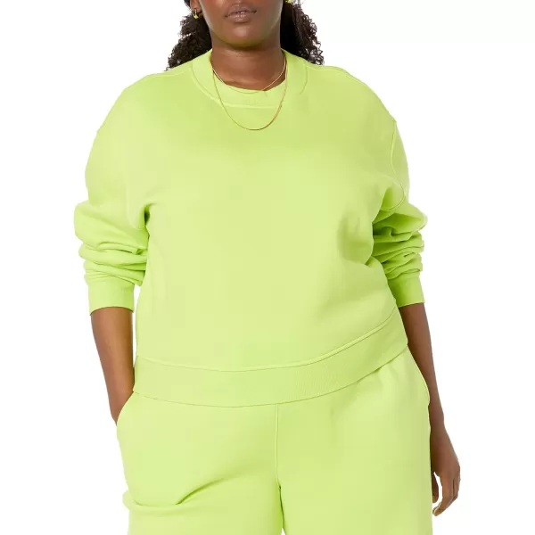 Amazon Essentials Womens Cropped Drop Shoulder Sweatshirt Available in Plus SizeLime Green