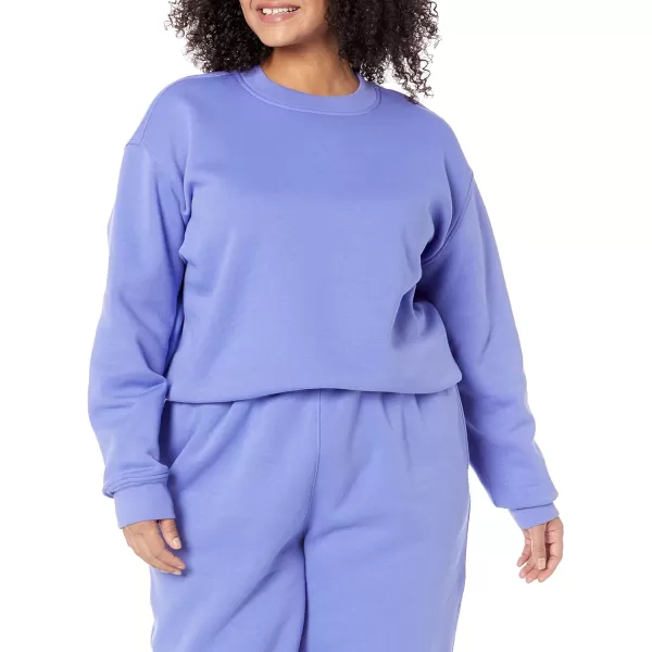 Amazon Essentials Womens Cropped Drop Shoulder Sweatshirt Available in Plus SizePurple Blue