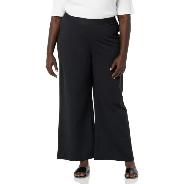 Amazon Essentials Womens Cropped Wide Leg PullOn PantsBlack