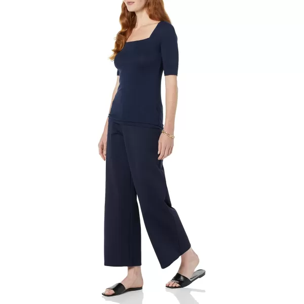 Amazon Essentials Womens Cropped Wide Leg PullOn PantsNavy