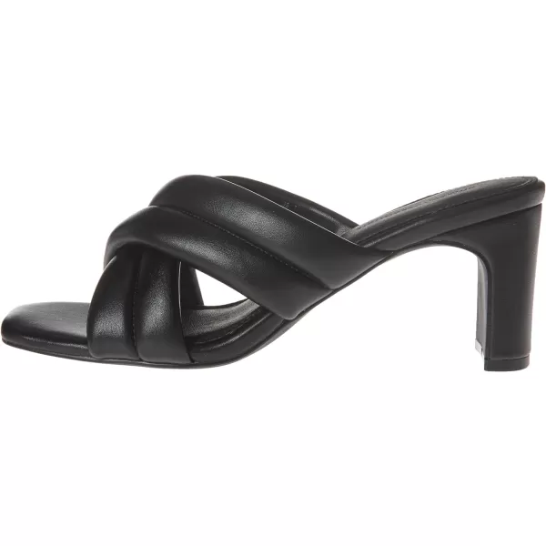 Amazon Essentials Womens Crossover Heeled SandalBlack Faux Leather