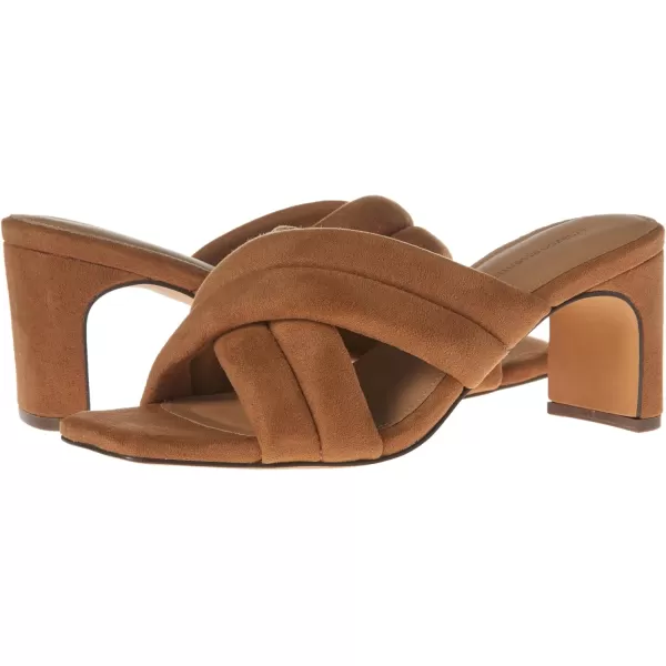 Amazon Essentials Womens Crossover Heeled SandalDark Tan Microsuede