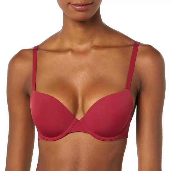 Amazon Essentials Womens Demi Cup Microfiber Bra Pack of 2ChocolateRed