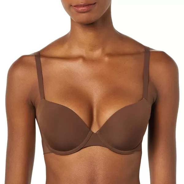 Amazon Essentials Womens Demi Cup Microfiber Bra Pack of 2Deep Brown