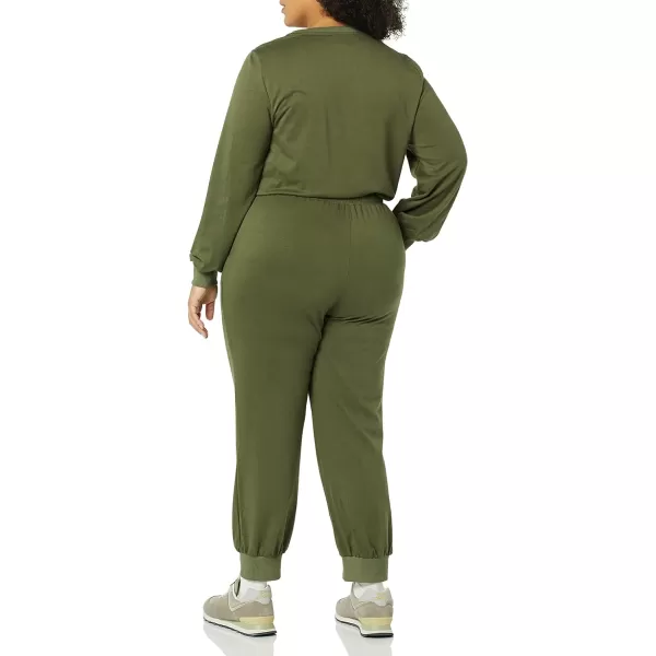 Amazon Essentials Womens Fashion Studio Terry JumpsuitOlive