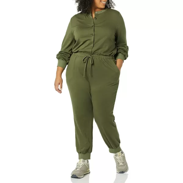 Amazon Essentials Womens Fashion Studio Terry JumpsuitOlive