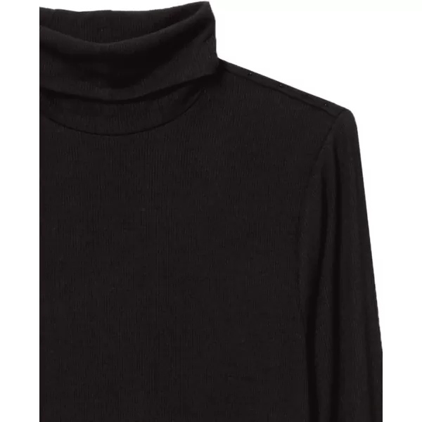 Amazon Essentials Womens Fine Rib LongSleeve Turtleneck Midi Dress Previously Daily RitualBlack