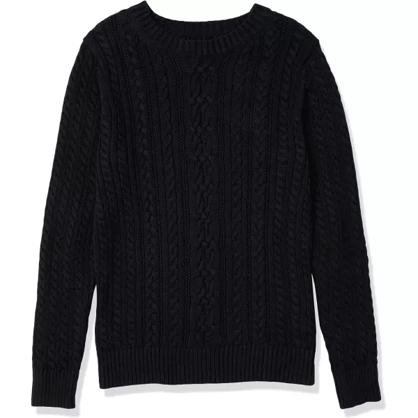 Amazon Essentials Womens Fisherman Cable LongSleeve Crewneck Sweater Available in Plus SizeBlack