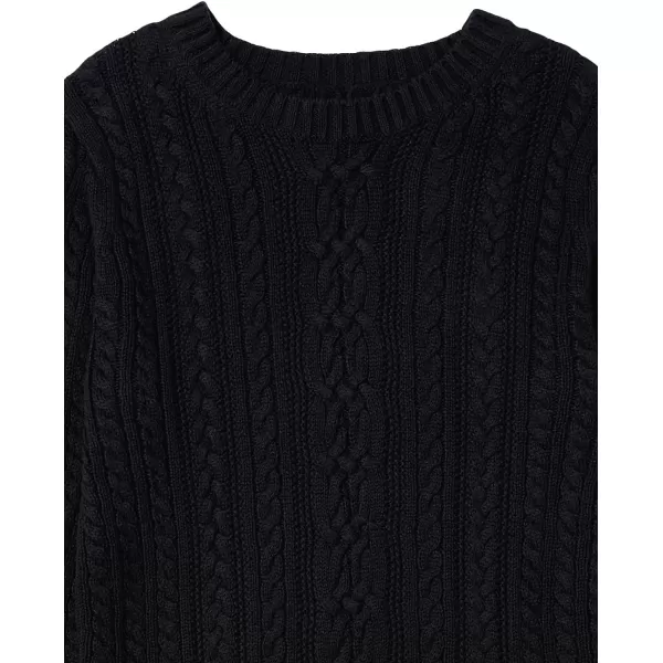 Amazon Essentials Womens Fisherman Cable LongSleeve Crewneck Sweater Available in Plus SizeBlack