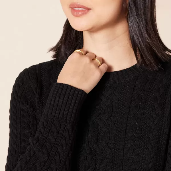 Amazon Essentials Womens Fisherman Cable LongSleeve Crewneck Sweater Available in Plus SizeBlack