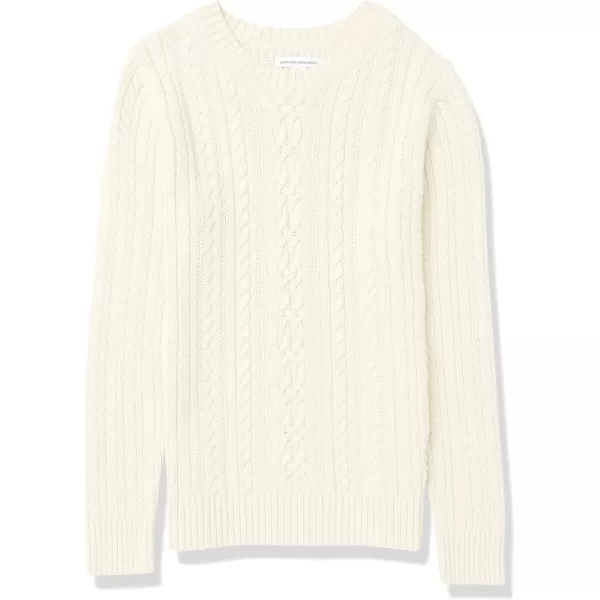 Amazon Essentials Womens Fisherman Cable LongSleeve Crewneck Sweater Available in Plus SizeCream