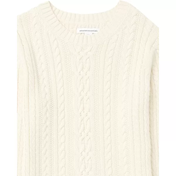 Amazon Essentials Womens Fisherman Cable LongSleeve Crewneck Sweater Available in Plus SizeCream