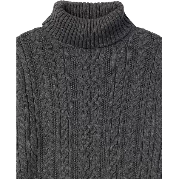 Amazon Essentials Womens Fisherman Cable Turtleneck Sweater Available in Plus SizeCharcoal Heather