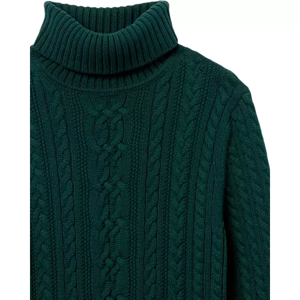 Amazon Essentials Womens Fisherman Cable Turtleneck Sweater Available in Plus SizeForest Green