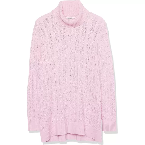 Amazon Essentials Womens Fisherman Cable Turtleneck Sweater Available in Plus SizeLight Pink