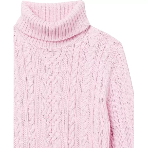 Amazon Essentials Womens Fisherman Cable Turtleneck Sweater Available in Plus SizeLight Pink