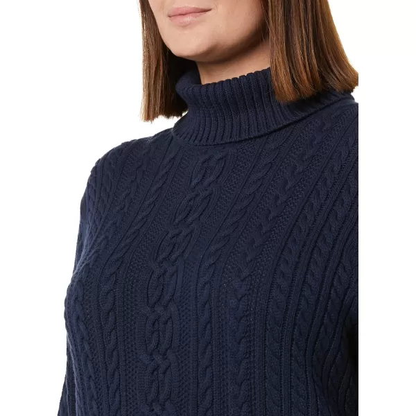 Amazon Essentials Womens Fisherman Cable Turtleneck Sweater Available in Plus SizeNavy