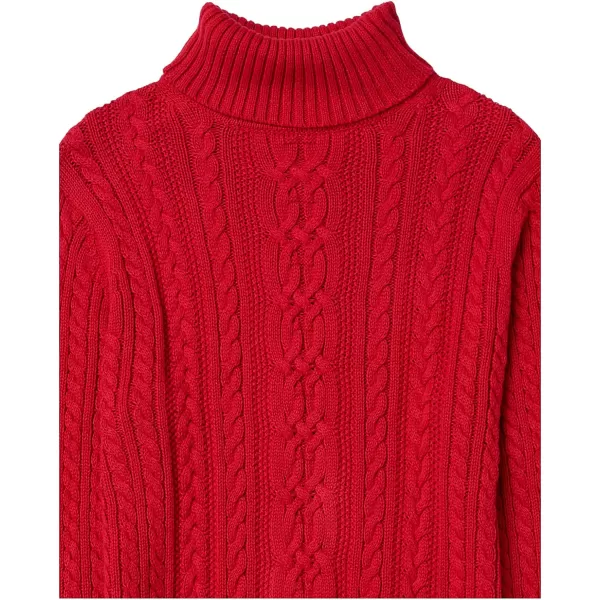 Amazon Essentials Womens Fisherman Cable Turtleneck Sweater Available in Plus SizeRed