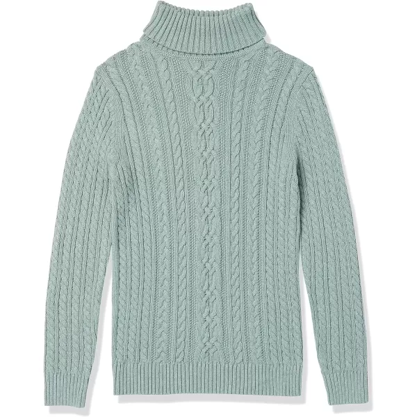 Amazon Essentials Womens Fisherman Cable Turtleneck Sweater Available in Plus SizeSage Green Heather