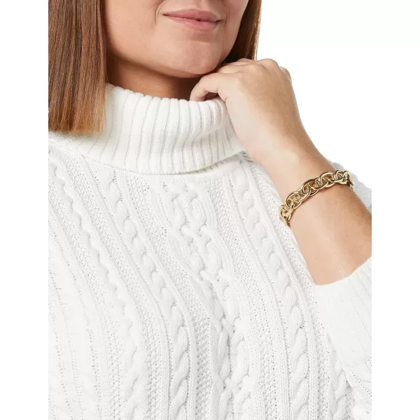 Amazon Essentials Womens Fisherman Cable Turtleneck Sweater Available in Plus SizeWhite