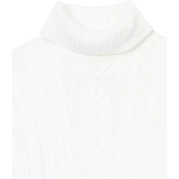 Amazon Essentials Womens Fisherman Cable Turtleneck Sweater Available in Plus SizeWhite