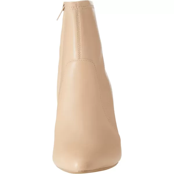 Amazon Essentials Womens Fitted Stretch Heel BootBeige Faux Leather