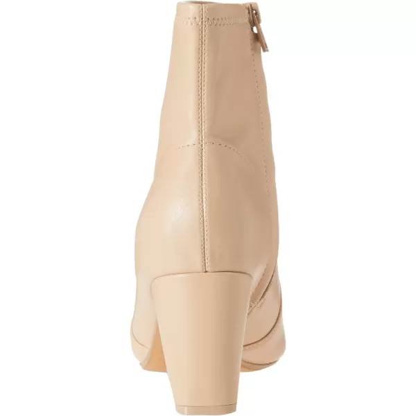 Amazon Essentials Womens Fitted Stretch Heel BootBeige Faux Leather
