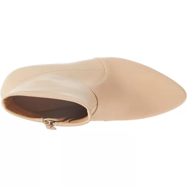 Amazon Essentials Womens Fitted Stretch Heel BootBeige Faux Leather