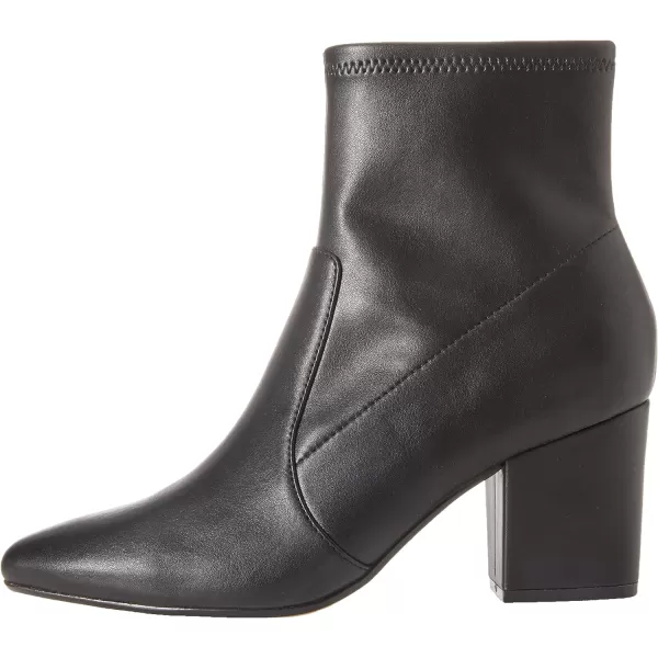 Amazon Essentials Womens Fitted Stretch Heel BootBlack Faux Leather