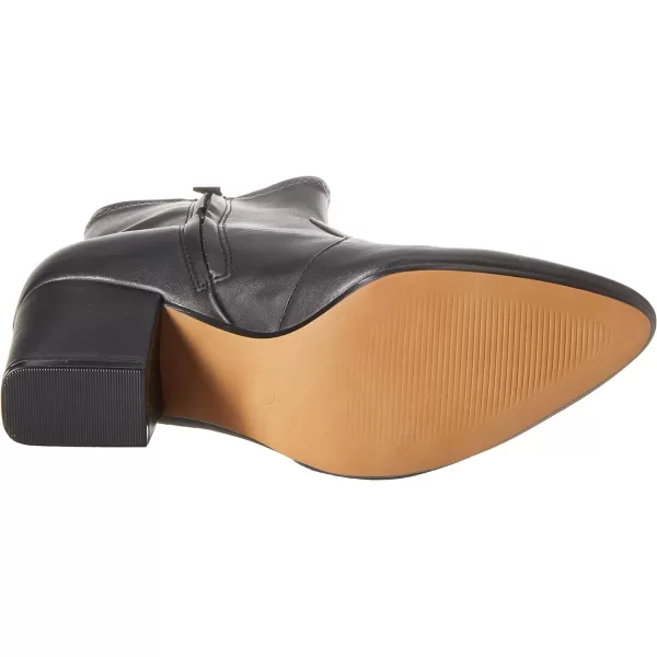 Amazon Essentials Womens Fitted Stretch Heel BootBlack Faux Leather