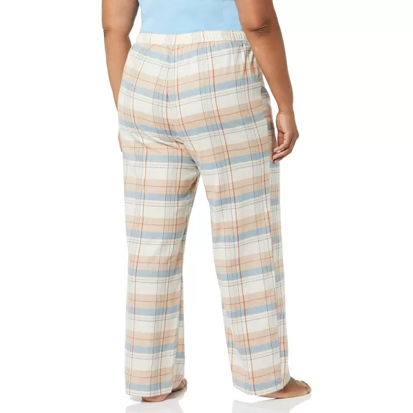 Amazon Essentials Womens Flannel Sleep Pant Available in Plus SizeBeige Blue Mix Plaid