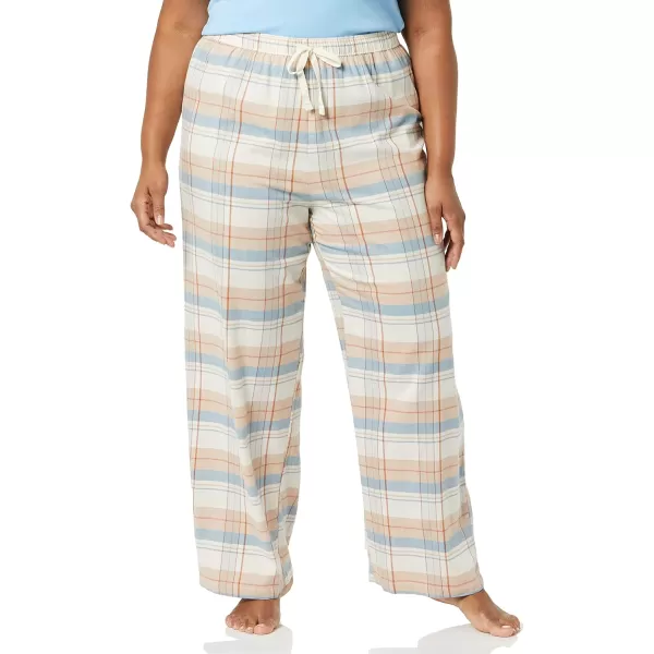 Amazon Essentials Womens Flannel Sleep Pant Available in Plus SizeBeige Blue Mix Plaid