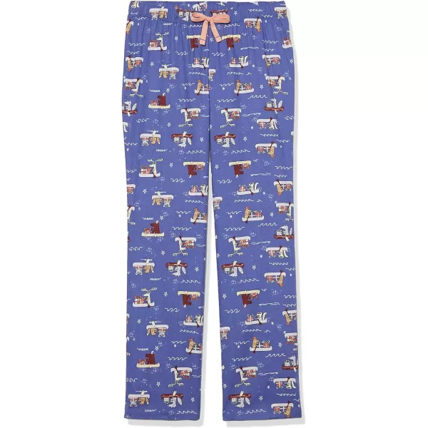 Amazon Essentials Womens Flannel Sleep Pant Available in Plus SizeDeep Blue Boat Party