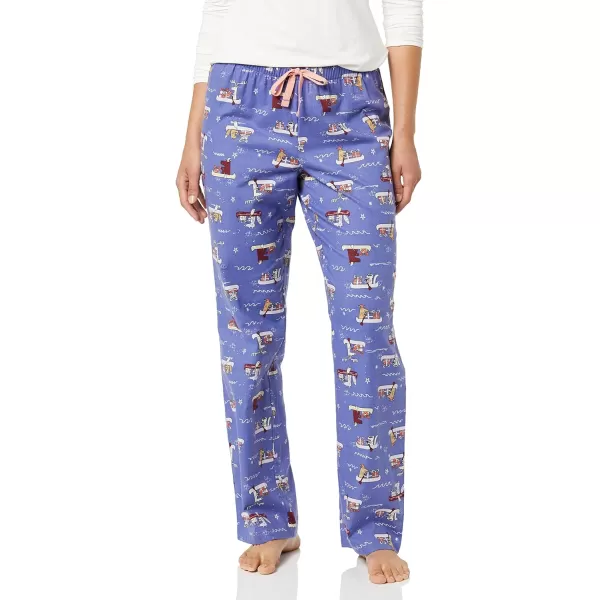 Amazon Essentials Womens Flannel Sleep Pant Available in Plus SizeDeep Blue Boat Party