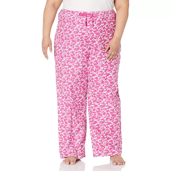 Amazon Essentials Womens Flannel Sleep Pant Available in Plus SizeFuchsiaSilhouette Floral