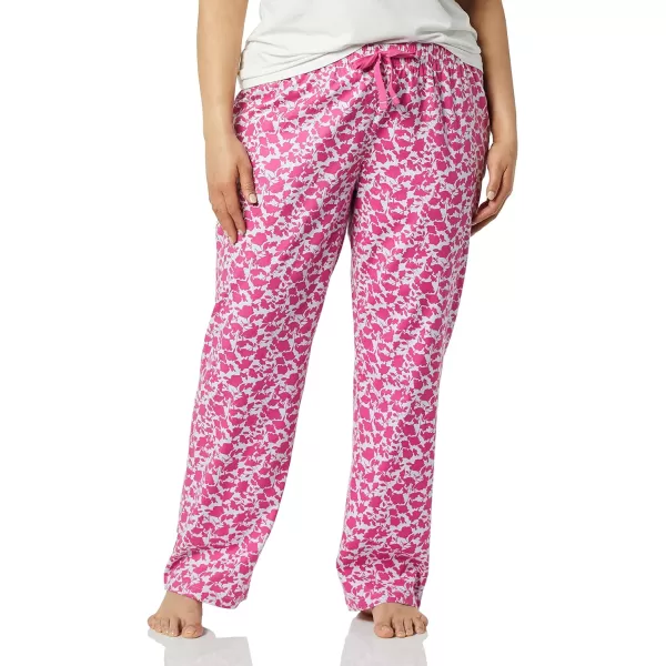 Amazon Essentials Womens Flannel Sleep Pant Available in Plus SizeFuchsiaSilhouette Floral